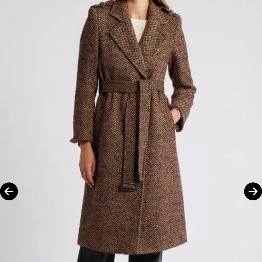 Sam Edelman Herringbone Coat with Belt